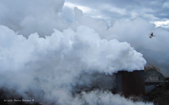 And since it's in Iceland you can walk right up to it - they even built a berm so you can take pictures without the fence interfering. Shot by Blondie