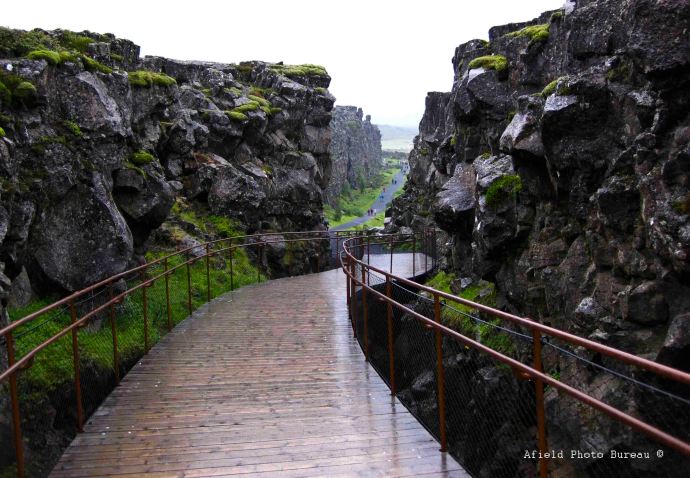 Walking into a giant crack in the earth.
