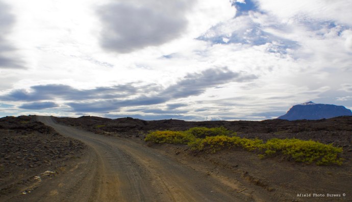 Typical lousy road conditions - just entering a large lava field where we met a garbage truck at a blind corner.