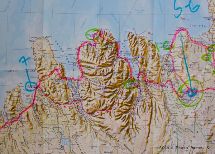 This route would be as far north as we would go in Iceland.