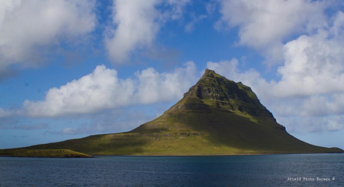 An impressive island west of town.